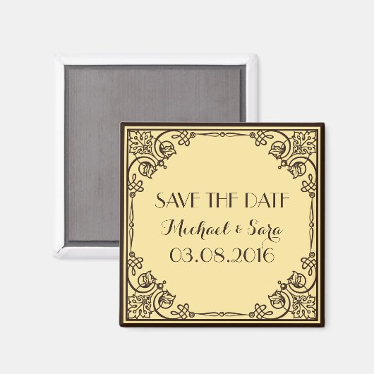 Save the Date Vintage Wedding Magnet (Vorderseite/Rückseite)