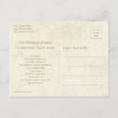 Save the Date Vintage Weihnachtsbaum Postkarte (Rückseite)