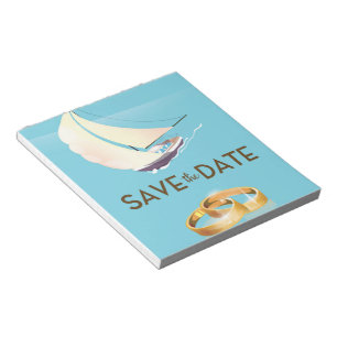 Save the Date Vintage Yacht- und Hochzeitsringe Notizblock