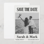 Save the Date Vintage-Zeitung im Trend rund (Vorne/Hinten)