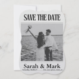 Save the Date Vintage-Zeitung im Trend rund