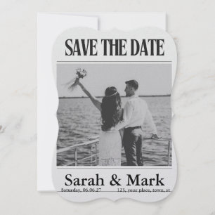 Save the Date Vintage-Zeitung im Trend rund