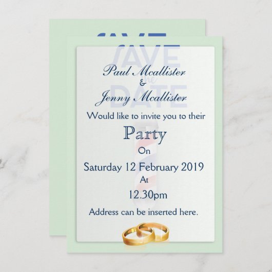 Save the Date Vintager Barberladen Einladung (Vorne/Hinten)