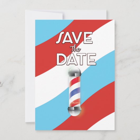Save the Date Vintager Barberladen Einladung (Rückseite)