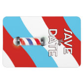Save the Date Vintager Barberladen Magnet (Horizontal)