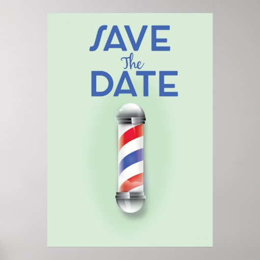 Save the Date Vintager Barberladen Poster (Vorne)