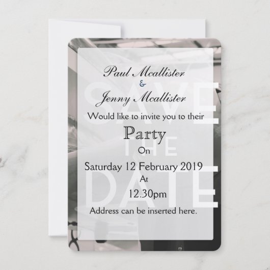 Save the Date Vintager Flugzeughanger Einladung (Vorderseite)