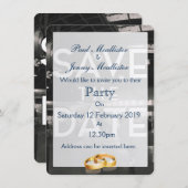 Save the Date Vintager Flugzeughanger Einladung (Vorne/Hinten)