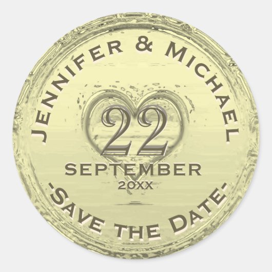 Save the Date - Vintager Fotolack Runder Aufkleber (Vorderseite)