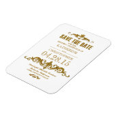Save the Date Vintager Glitzer Magnet (Linke Seite)
