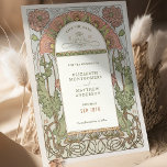 Save the Date Vintager Jugendstil von Mucha Einladung<br><div class="desc">Art Nouveau Vintage Save the Date Hochzeitskarten von Alphonse Mucha in roten Welpen Aquarell, romantisch und skurrile Design. Viktorianische Schnörkel ergänzen klassische Deko-Schriftart. Bitte geben Sie Ihre persönlichen Informationen ein, und Sie sind fertig. Wenn Sie gewollt haben, das Design zu ändern, klicken Sie auf die blaue Schaltfläche "Es anpassen". Vielen...</div>