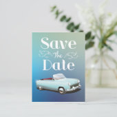 Save the Date Vintager Klassiker Postkarte (Stehend Vorderseite)