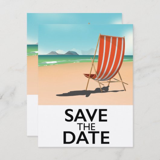 Save the Date Vintager Liegestuhl (Vorne/Hinten)