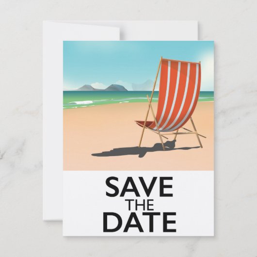 Save the Date Vintager Liegestuhl (Rückseite)