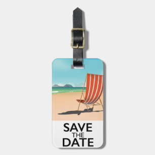 Save the Date Vintager Liegestuhl Gepäckanhänger
