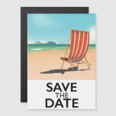 Save the Date Vintager Liegestuhl Magnetkarte (Vorne/Hinten)