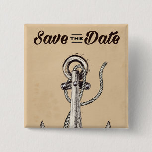 Save the Date Vintager Nautikanker Button
