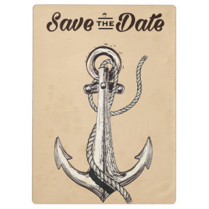 Save the Date Vintager Nautikanker Klemmbrett