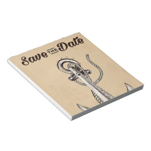 Save the Date Vintager Nautikanker Notizblock