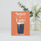 Save the Date Vintager Pint Drink Postkarte (Stehend Vorderseite)
