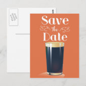 Save the Date Vintager Pint Drink Postkarte (Vorne/Hinten)