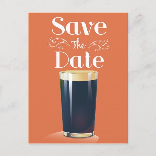 Save the Date Vintager Pint Drink Postkarte (Vorderseite)