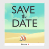 Save the Date Vintager Strand Aufkleber (Blatt)