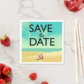 Save the Date Vintager Strand Serviette (Beispiel)