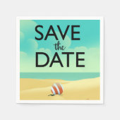 Save the Date Vintager Strand Serviette (Vorderseite)