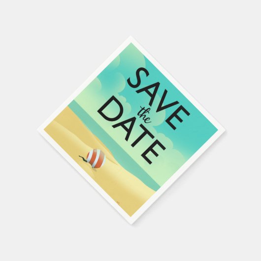 Save the Date Vintager Strand Serviette (Ecke)