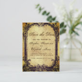 Save the Date Vintager Viktorianischer Antiquitäte Ankündigungspostkarte (Stehend Vorderseite)