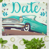 Save the Date Vintager Vintager Oldtimer. Geschirrtuch (Gefaltet)