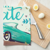 Save the Date Vintager Vintager Oldtimer. Geschirrtuch (Viertel Falte)