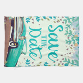 Save the Date Vintager Vintager Oldtimer. Geschirrtuch (Horizontal)