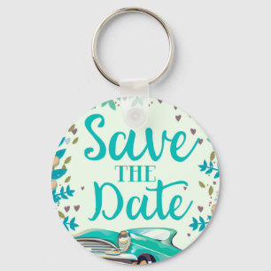 Save the Date Vintager Vintager Oldtimer. Schlüsselanhänger