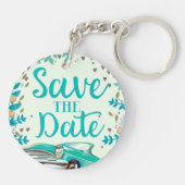 Save the Date Vintager Vintager Oldtimer. Schlüsselanhänger (Rückseite)