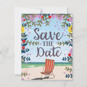 Save the Date Vintager Vintager Strand und Liegest (Rückseite)