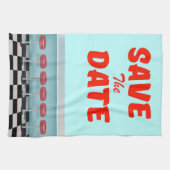 Save the Date Vintages amerikanisches Diner Geschirrtuch (Horizontal)