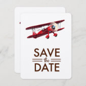 Save the Date Vintages bi-Flugzeug (Vorne/Hinten)