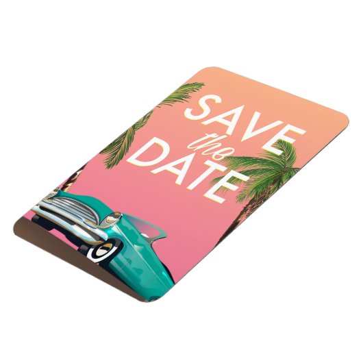 Save the Date Vintages Cabrio Magnet (Linke Seite)