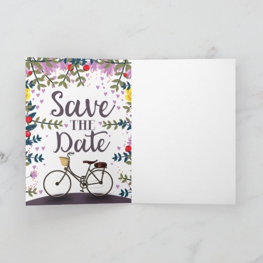 Save the Date Vintages Fahrrad (Innenseite)