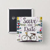 Save the Date Vintages Fahrrad Button (Vorne & Hinten)