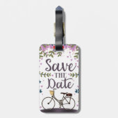 Save the Date Vintages Fahrrad Gepäckanhänger (Rückseite vertikal)