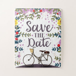 Save the Date Vintages Fahrrad Puzzle