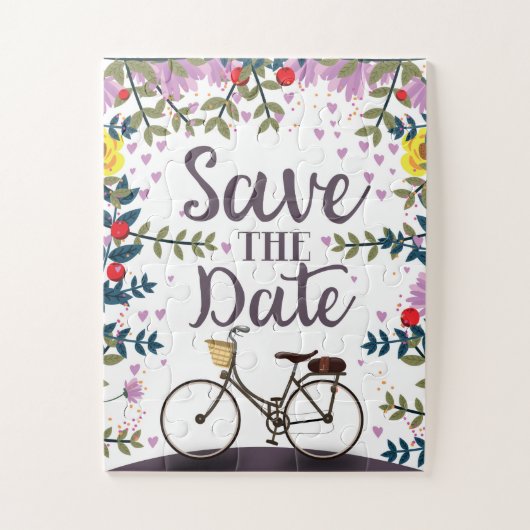 Save the Date Vintages Fahrrad Puzzle (Vertikal)