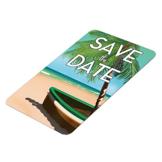 Save the Date Vintages Fischerboot Magnet (Linke Seite)