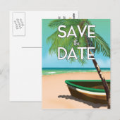 Save the Date Vintages Fischerboot Postkarte (Vorne/Hinten)