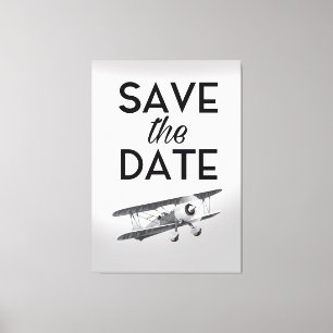 Save the Date Vintages Flugzeug Leinwanddruck