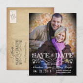 Save the Date Vintages Foto Postkarte WT313 (Vorne/Hinten)