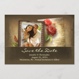 Save the Date Vintages Foto rustikale Einladungen